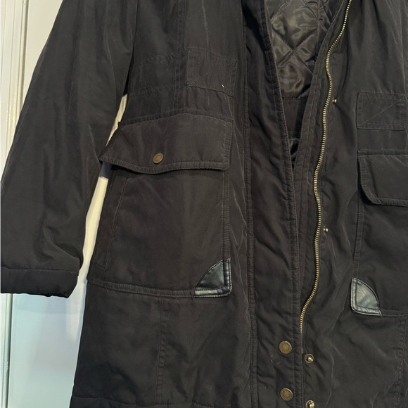 🔵 Ralph Lauren Women's Black Faux fur hood Jacket Parka Size Small - Picture 4 of 11